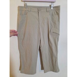 Eddie Bauer Womens 14 Horizon Guide Chino Pants Tan Khaki Stretch Hiking Outdoor
